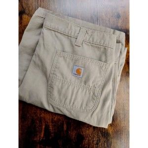 Carhartt Shorts Mens 40 Rugged Flex Relaxed‎ Fit Canvas Work Short Tan 10 Inseam